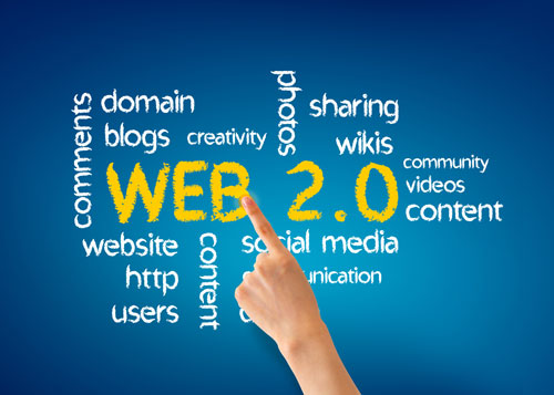 Web 2.0 defnitions on a board - wikis, sharing, social media etc 